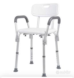 Sedia da doccia con schienale e braccioli estraibi