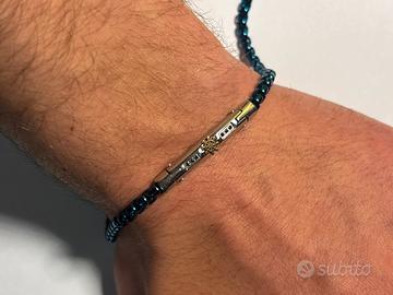 Gioie Bracciale Uomo Catena Blu Navy con Timone