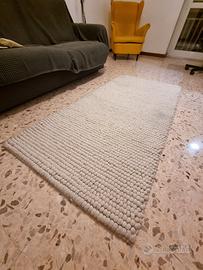 Tappeto in lana naturale 75 x 170cm, fatto a mano