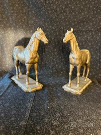 Coppia di cavalli statue/sculture bronzo
