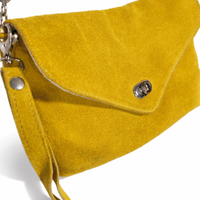 Borsa donna gialla tracolla catena elegante