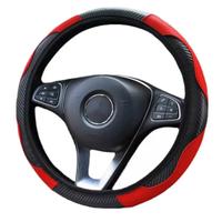 Copri Sterzo Auto in Pelle e Fibra di Carbonio