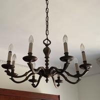 Lampadario tipo cambisa ottone bronzo candeliere