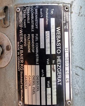 Webasto originale per bus, caravan, camper, auto