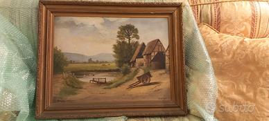 Coppia di dipinti (olio su cartone) - Epoca 1920