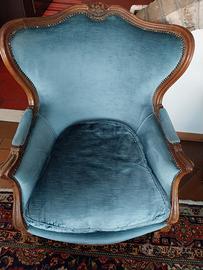 Poltrone in stile Rococo' con imbottitura in piuma