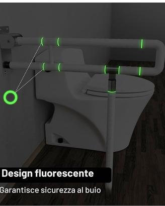 Maniglia di sostegno a muro per WC - 60 cm