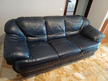 Divano  4 posti in pura pelle 