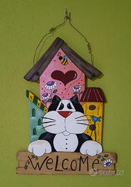 Sagoma in legno welcome