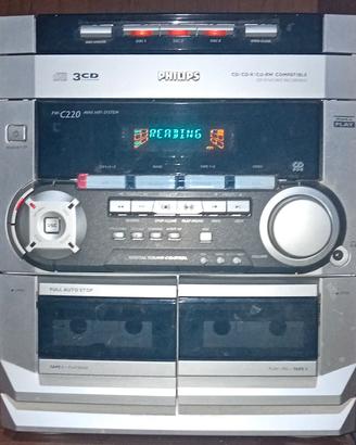 stereo philips con 2 casse e telecomando philips 