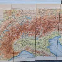 Carta geografica storica delle Alpi – vintage – 4
