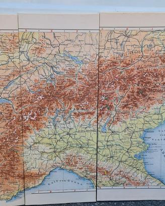 Carta geografica storica delle Alpi – vintage – 4