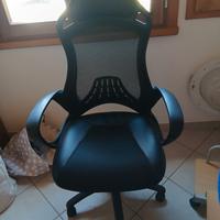Poltroncina ergonomica con rotelle e braccioli