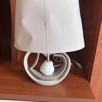 Lampada Tavolo Cuore Ceramica Beige