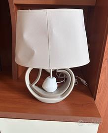 Lampada Tavolo Cuore Ceramica Beige