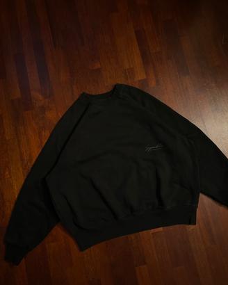 Felpa Girocollo Bershka Nera Minimal - Taglia M