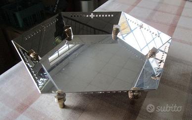 centrotavola vintage in acciaio inox esagonale
