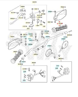 Comando gas Kawasaki KLE 500 460191077