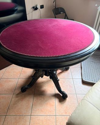 Tavolo ovale vintage piano da gioco