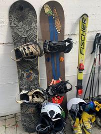tavola da snowboard e scii con kit