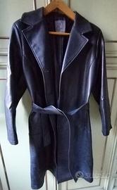 Trench donna nero 46 con cintura