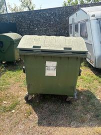 Cassonetto con coperchio basculante 1100 Lt verde