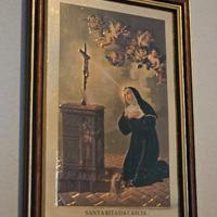 Quadretto icona Santa Rita da Cascia vintage