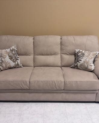 Divano 3 posti in tessuto beige