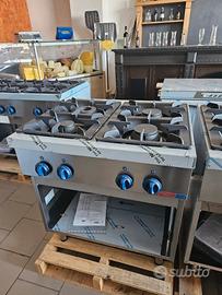 cucina 4 fuochi professionale 21 kw gas