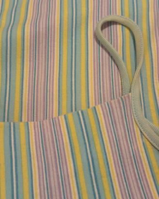 Top bretelline righine celeste Delfina