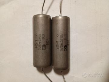 Coppia Condensatori K40y-9 0,15uF 630V carta e oli