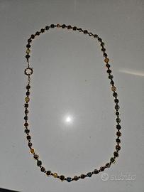 collana acciaio e pietre naturali 