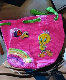 Borsa a secchiello rosa di Titti (Tweety Bird)