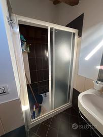 Parete box doccia in vetro opaco.