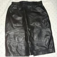 Gonna pelle nera vintage anni '80 tg L vestiti