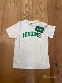 T-Shirt Higgins Bambino Bianca Logo Verde 122/128