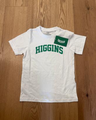T-Shirt Higgins Bambino Bianca Logo Verde 122/128