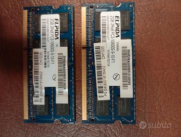Coppia ram laptop notebook elpida DDR3 2rx8 pc3-