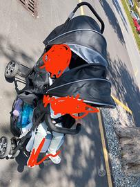 passeggino due posti + culla con materasso e box 