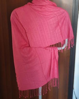 Sciarpa Stola Pashmina Rosa Corallo 