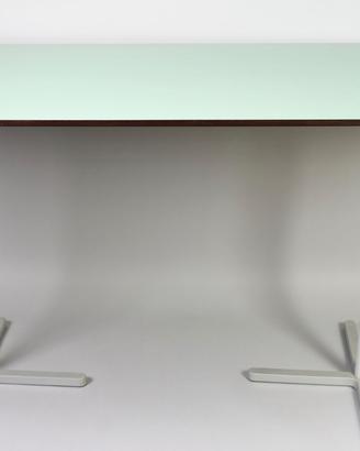 TAVOLO metallo e legno ripiano laminato verde