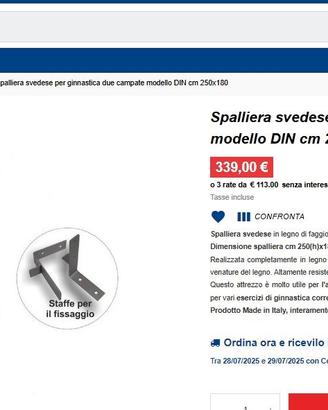 Spalliera svedese GANA Sport, come nuova