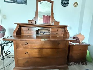 Mobile Secretaire/Bureau a ribalta con specchiera