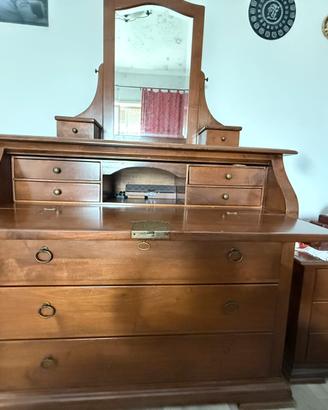 Mobile Secretaire/Bureau a ribalta con specchiera