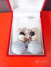 orecchini vintagein argento 925 e pietra naturale 