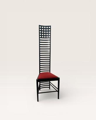 Sedia Mackintosh nera con seduta rossa