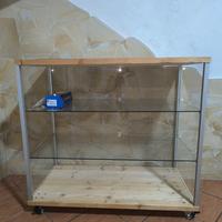 Vetrina in pino e alluminio (vetro temperato (