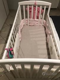 Lettino bimba bianco di legno Giordani