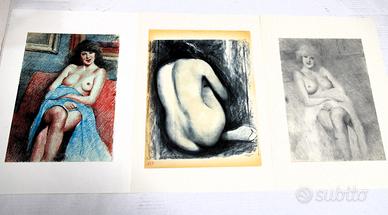 Pietro Bergomi - 3 serigrafie di nudi femminili