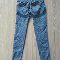 Leggins push up tg S  azzurro/avio melange 